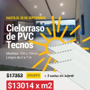 Cielorraso de PVC Tecnos (200x10mm) x m2