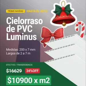 Cielorraso de PVC Luminus Liso (200x7mm) x m2