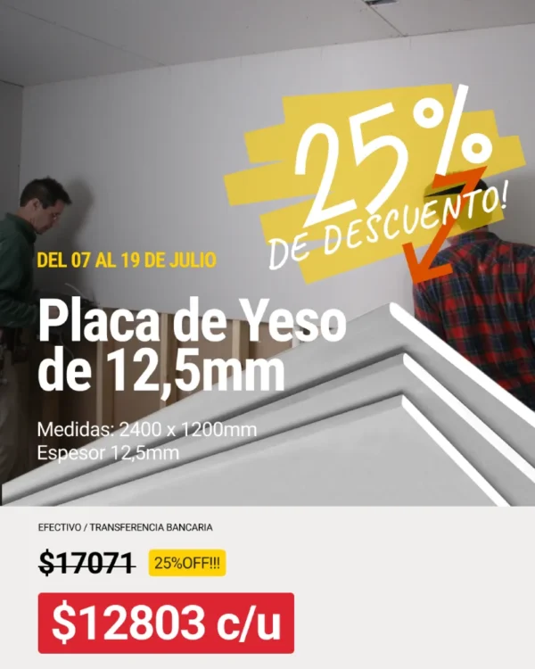 Placa STD Placo 1200 x 2400 x 12.5mm