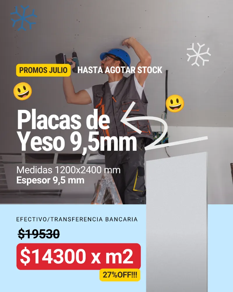 Placa STD Placo 9.5 mm