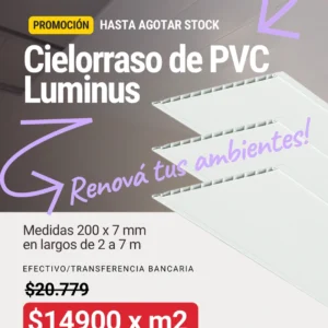 Cielorraso de PVC modelo Luminus