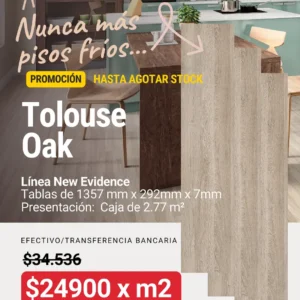 Piso Flotante 7mm Tolouse Oak