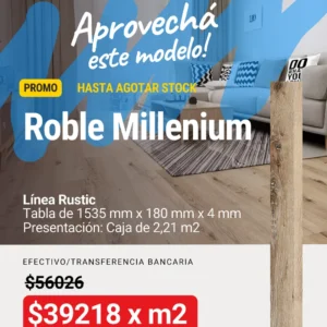Piso Vinílico Rustic Roble Millenium