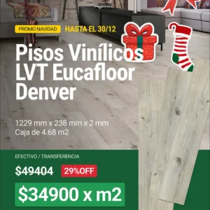 Piso Vinílico Eucafloor Basic Denver 1229x238x2mm x m2