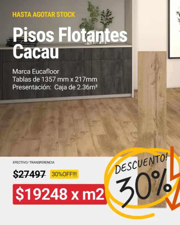 Piso Flotante 7mm Cacau x m2