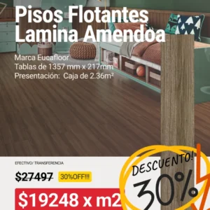 Piso Flotante 7mm Lamina Amendoa