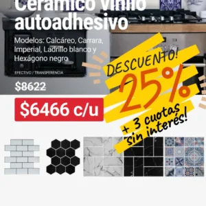 Cerámico Vinílico autoadhesivo – Calcareo 25 x 25 cm