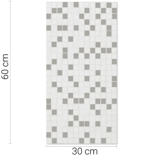 Revestimiento Cerámico Pixel Blanco y Gris 30 x 60 cm x m2