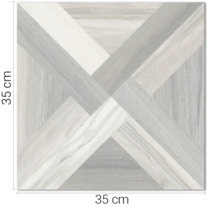 Piso Cerámica Madera Entramada Gris 1ra 35x35 cm
