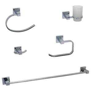 Set de baño línea Panamá de 5 piezas cromada M9581