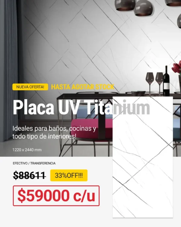 Placa UV Titanium de 1220 x 2440 mm