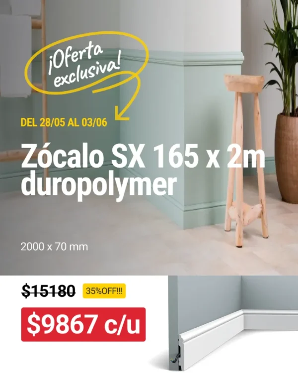 Zócalo Duropolymer - SX 165 x 2m