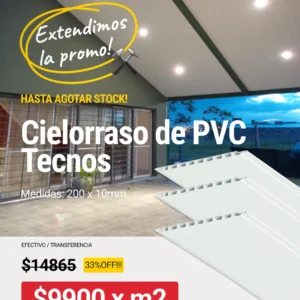 Cielorraso Tecnos (200x10mm) x m2