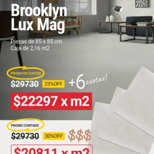 Porcelánico Brooklyn Lux Mag 85 x 85 cm RC x m2