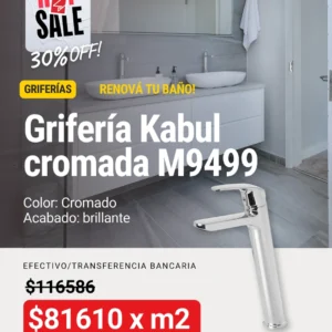 Grifería monocomando linea Kabul cromada M9499