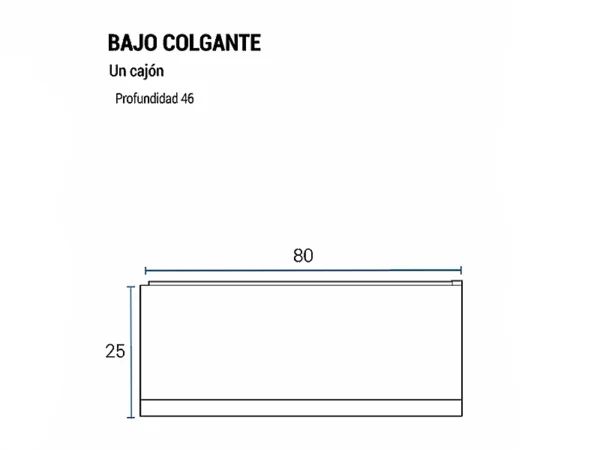 Vanitory Bajo Colgante Zetta 80cm 1 cajon - Imagen 7