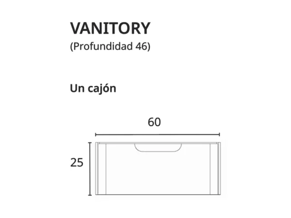 Vanitory Colgante Uniq Oliva 60 cm 1 cajon - Imagen 2