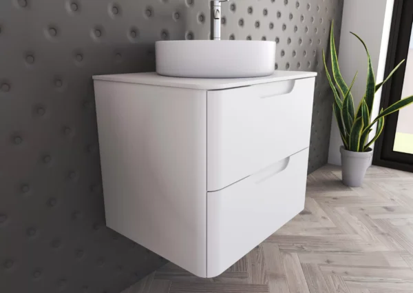 Vanitory Colgante Uniq Blanco 60 cm 2 cajones