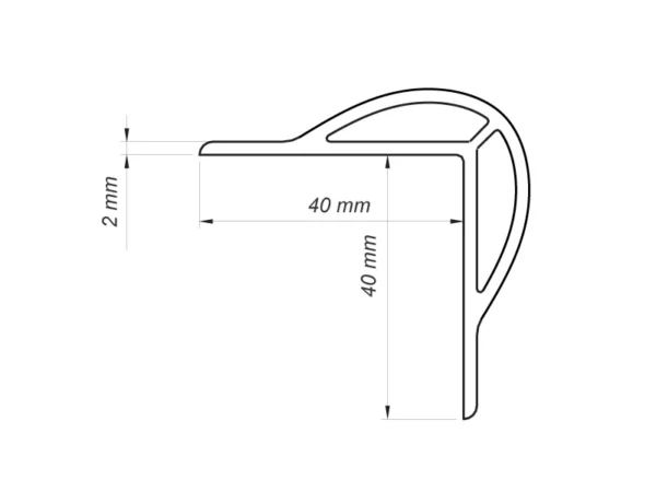 Cubrecanto flexible 40x40x2 mm TEC 911 con cinta doble faz x 0,60 m - Imagen 2