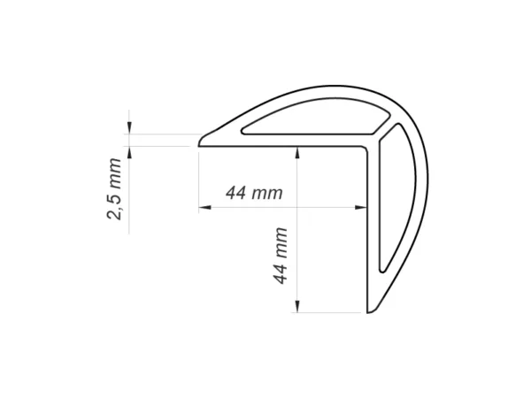 Cubrecanto flexible 40x40x2 mm TEC 912 con cinta doble faz x 0,60 m - Imagen 4