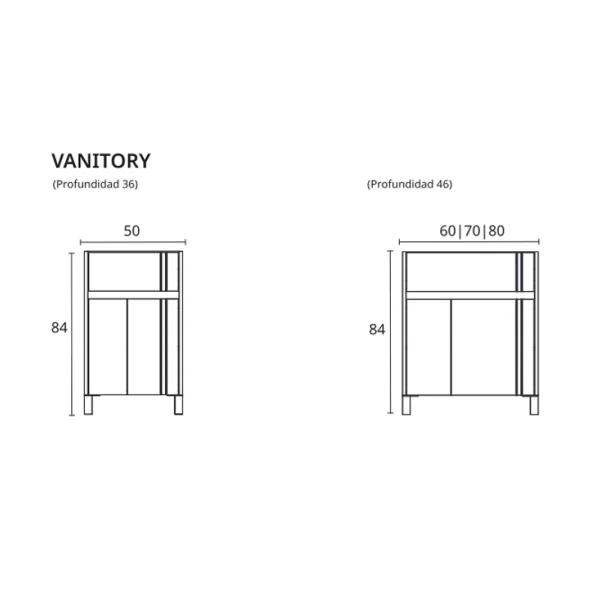 Vanitory de Pie Nature Cajú 70 cm 1 cajón - Imagen 4