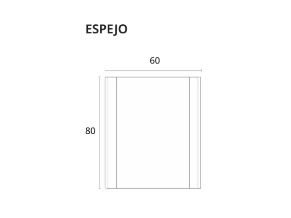 Espejo VTB Uniq Blanco Santinado 60cm - Imagen 3