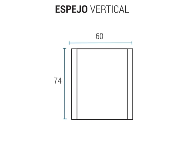Espejo VTB Vertical Recto 60 cm California - Imagen 3