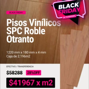 Piso Vinílico Sense Roble Otranto 1220x180x4mm x m2