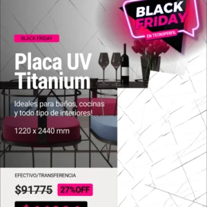 Placa UV Titanium de 1.22 x 2.44 m