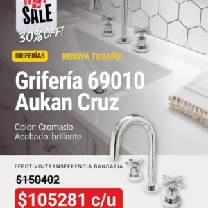 Grifería doble comando linea Aukan Cruz 69010