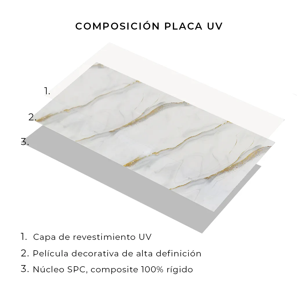 Placa UV Carrara Golden de 1.22 x 2.44 m - Imagen 4