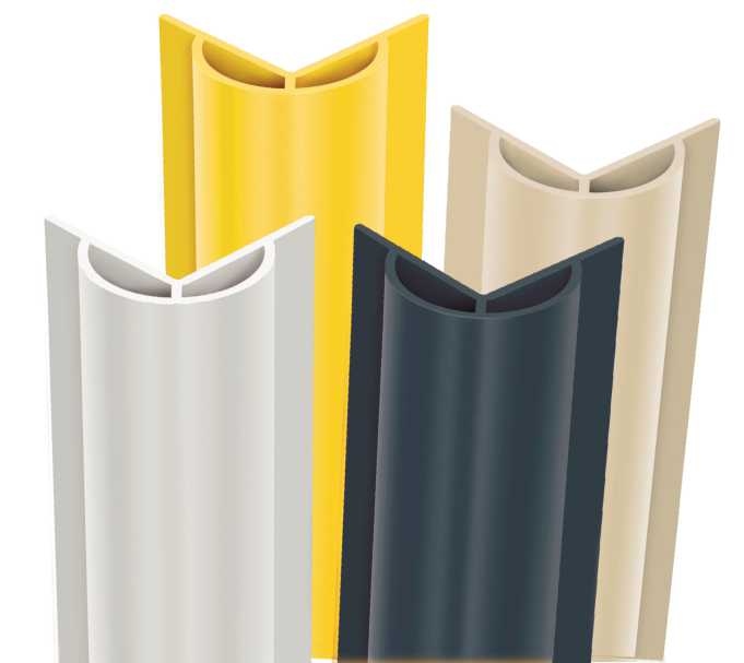 Cubrecanto flexible 70x70x32 mm TEC 912 amarillo x 0,75 m