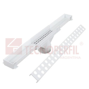Kit rejilla p/ desague 1.30m con grill superior blanco