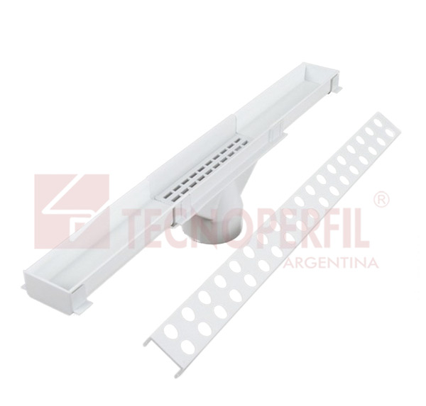 Kit rejilla p/ desague 1.30m con grill superior blanco