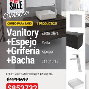 Combo x4 productos para baño