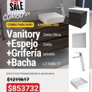 Combo x4 productos para baño