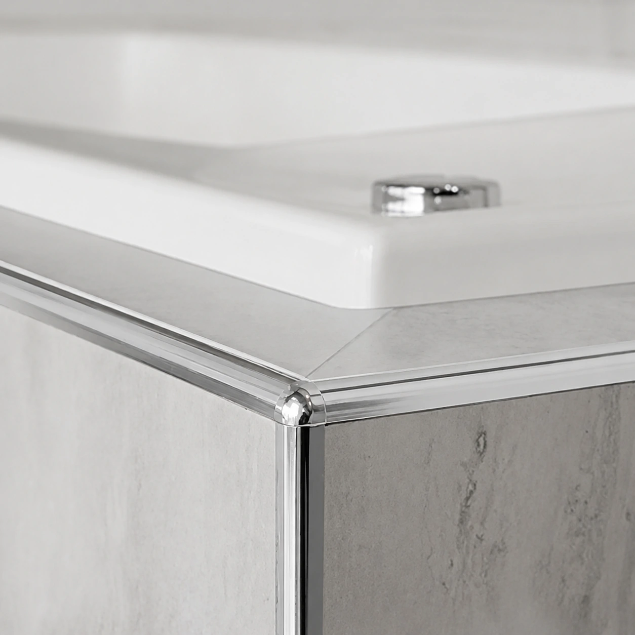 Guardacanto Bullnose Cromo Brillante 10 mm x 10 mm x 2,5 m - Imagen 3