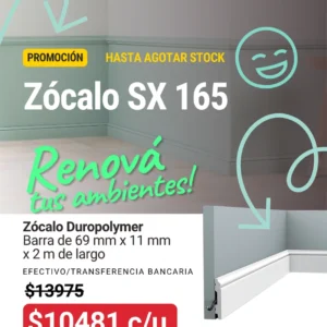 Zócalo Duropolymer - SX 165 x 2m