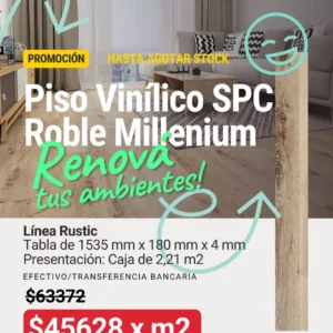 Piso Vinílico Rustic Roble Millenium
