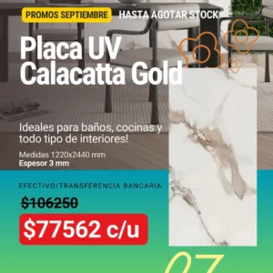 Placa UV Calacatta Gold 1.22x2.44m