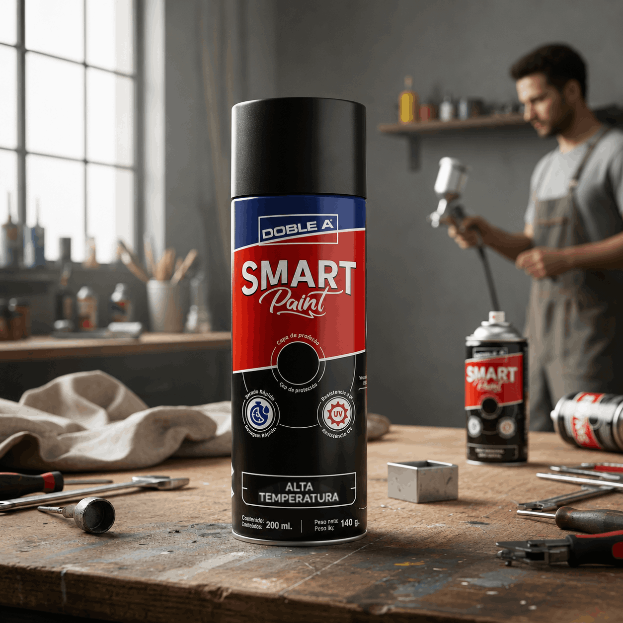 Pintura Aerosol Smart Paint AA 350 ml Alta Temperatura Negro - Imagen 2