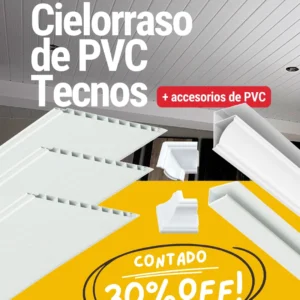 Promo de Cielorrasos de PVC Modelo Tecnos + Accesorios de PVC